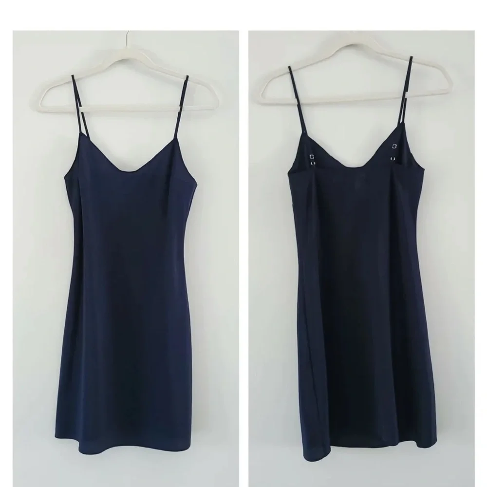 J. Crew Laser Cut Sleeveless Navy Blue Dress Sz 2